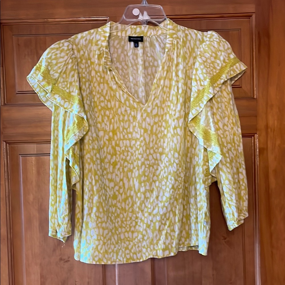 Lime green Patterned Women's Top